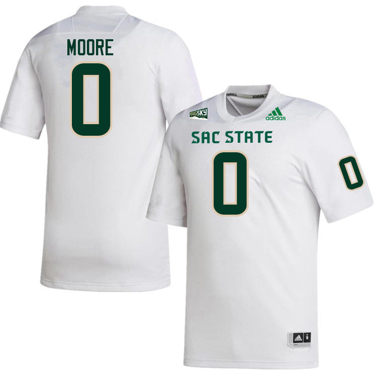 Sacramento State Hornets #0 Eian Moore College Football Jerseys Stitched Sale-White